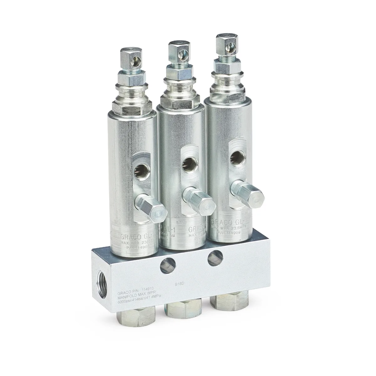 GL-1 Grease Injectors - 3 Injectors and Manifold - Graco 114903
