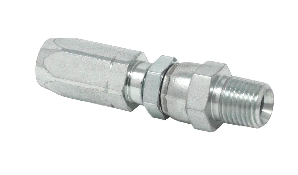 Field-Installable Swivel Hose End Fitting - 1/4 in. ID Hose, 1/4 NPT Male - Graco 128564