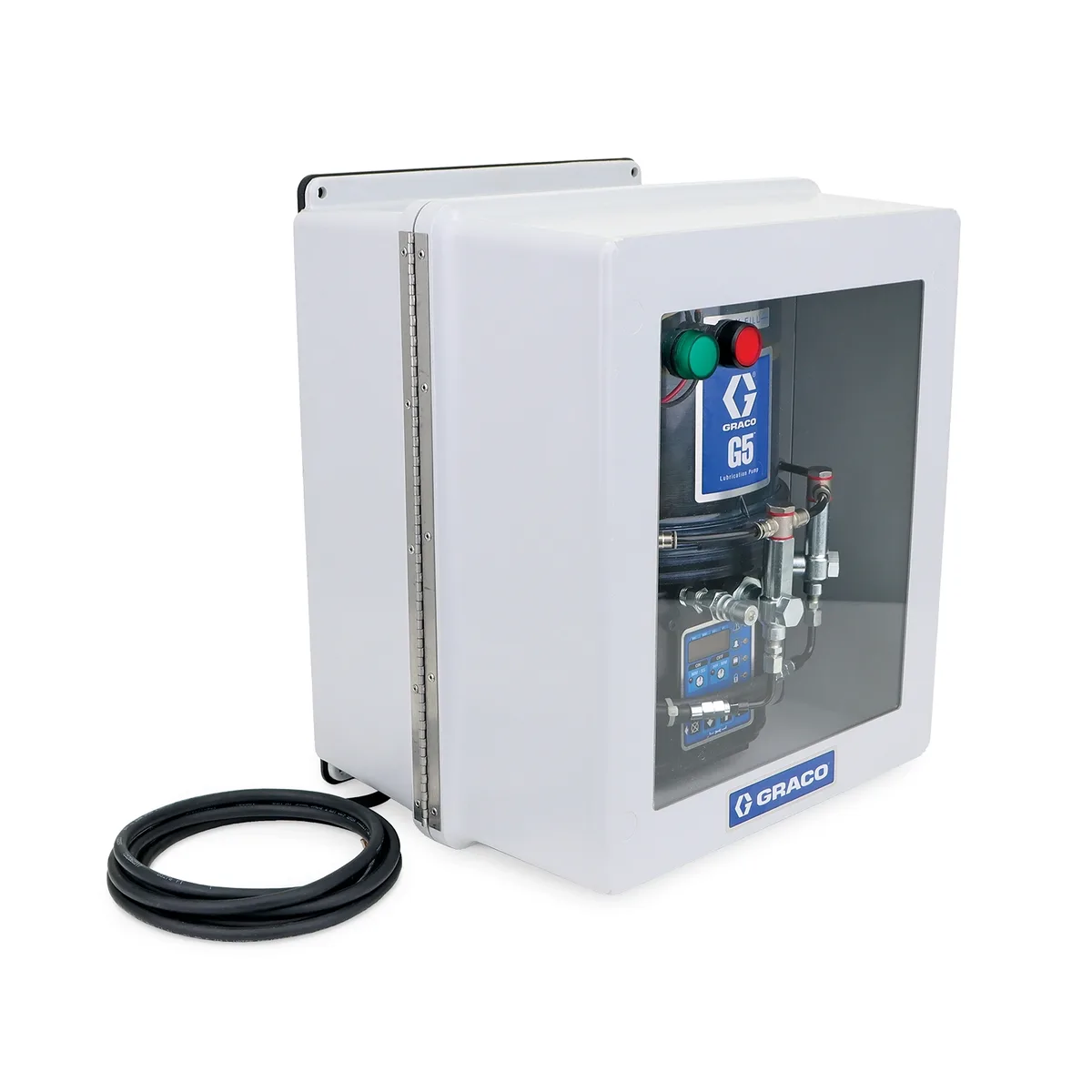 G5 Pro Grease Lubrication Enclosed Pump, 4 Liter, Pressure Relief Valves, Run Indication Lights (Small Box) - Graco 134010