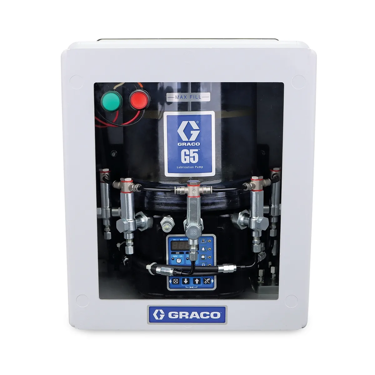 G5 Pro Grease Lubrication Enclosed Pump, 4 Liter, Pressure Relief Valves, Run Indication Lights (Small Box) - Graco 134010