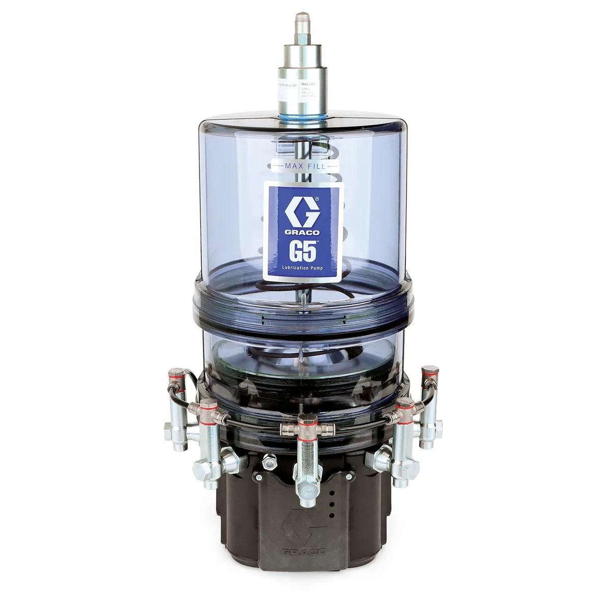 G5 Pro Pump Assembly, 24 VDC, 8 Liter, AFSO, DIN Power and Alarm, Pressure Relief Valves, Return to Reservoir, Controller Cover - Graco 134180
