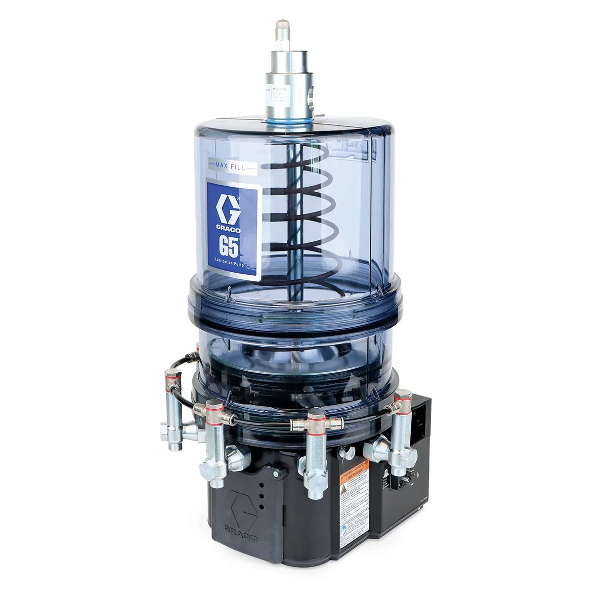 G5 Pro Pump Assembly, 24 VDC, 8 Liter, AFSO, DIN Power and Alarm, Pressure Relief Valves, Return to Reservoir, Controller Cover - Graco 134180