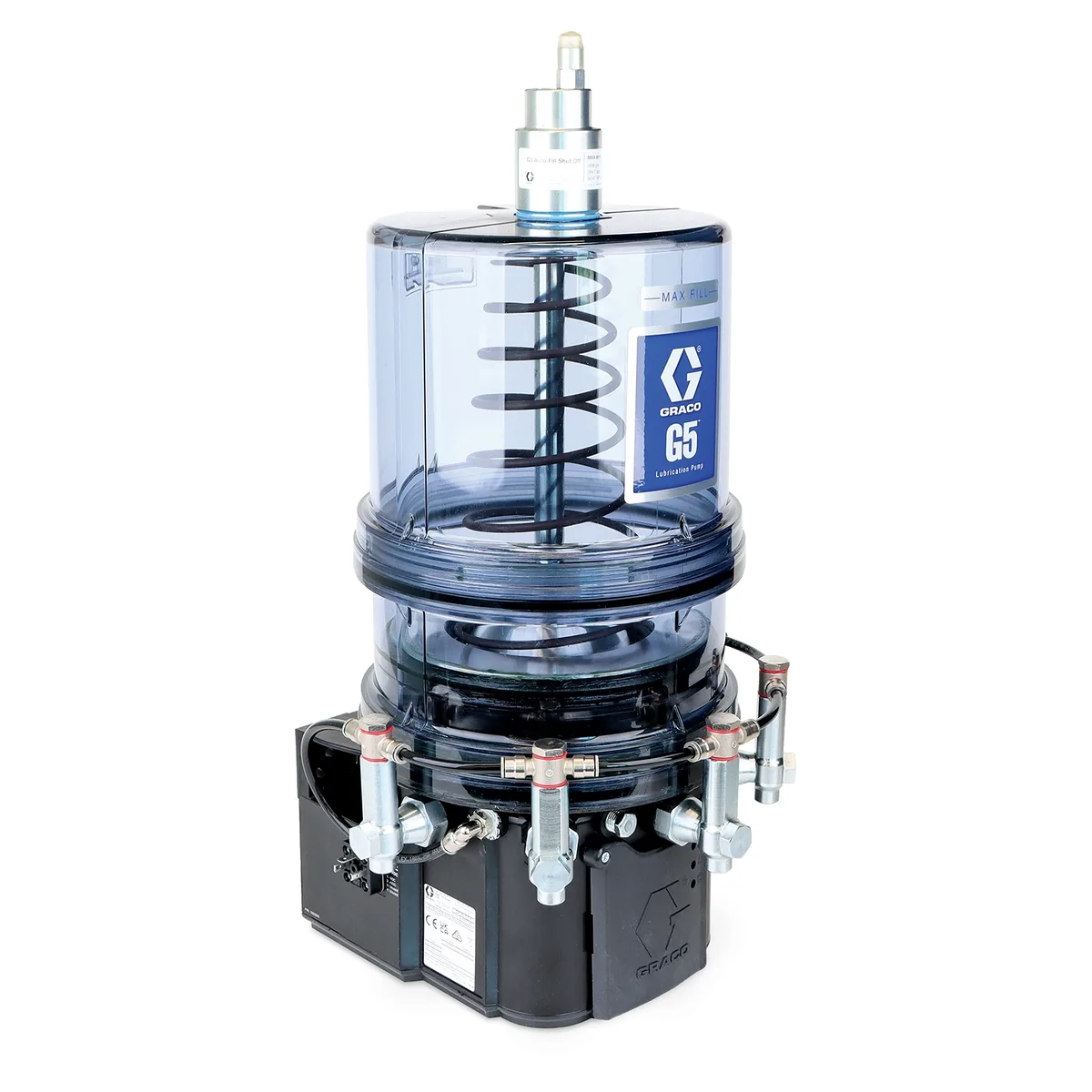 G5 Pro Pump Assembly, 24 VDC, 8 Liter, AFSO, DIN Power and Alarm, Pressure Relief Valves, Return to Reservoir, Controller Cover - Graco 134180