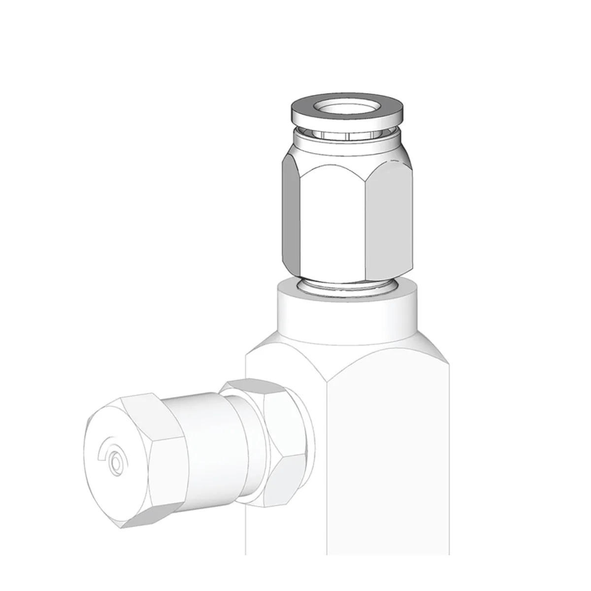 GL-32, GL-33, GL-42, and GL-43 Outlet Fitting - 1/4 in. OD Tube, Push-to-Connect - Graco 17B880
