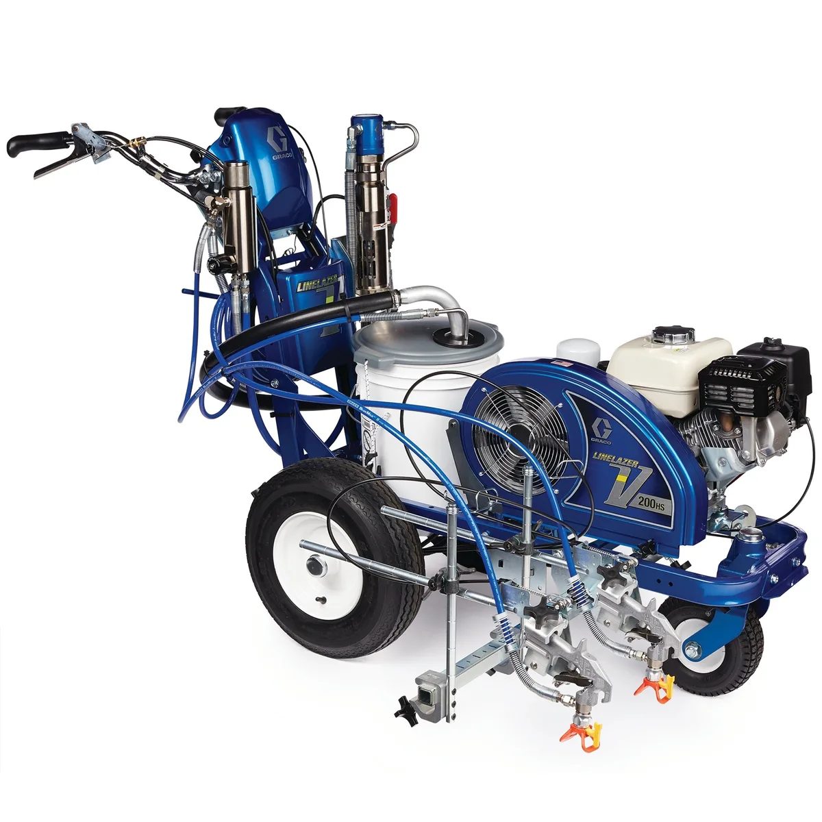 LineLazer V 200HS Standard Series Gas Hydraulic Airless Line Striper, 2 Manual Guns - Graco 17H461