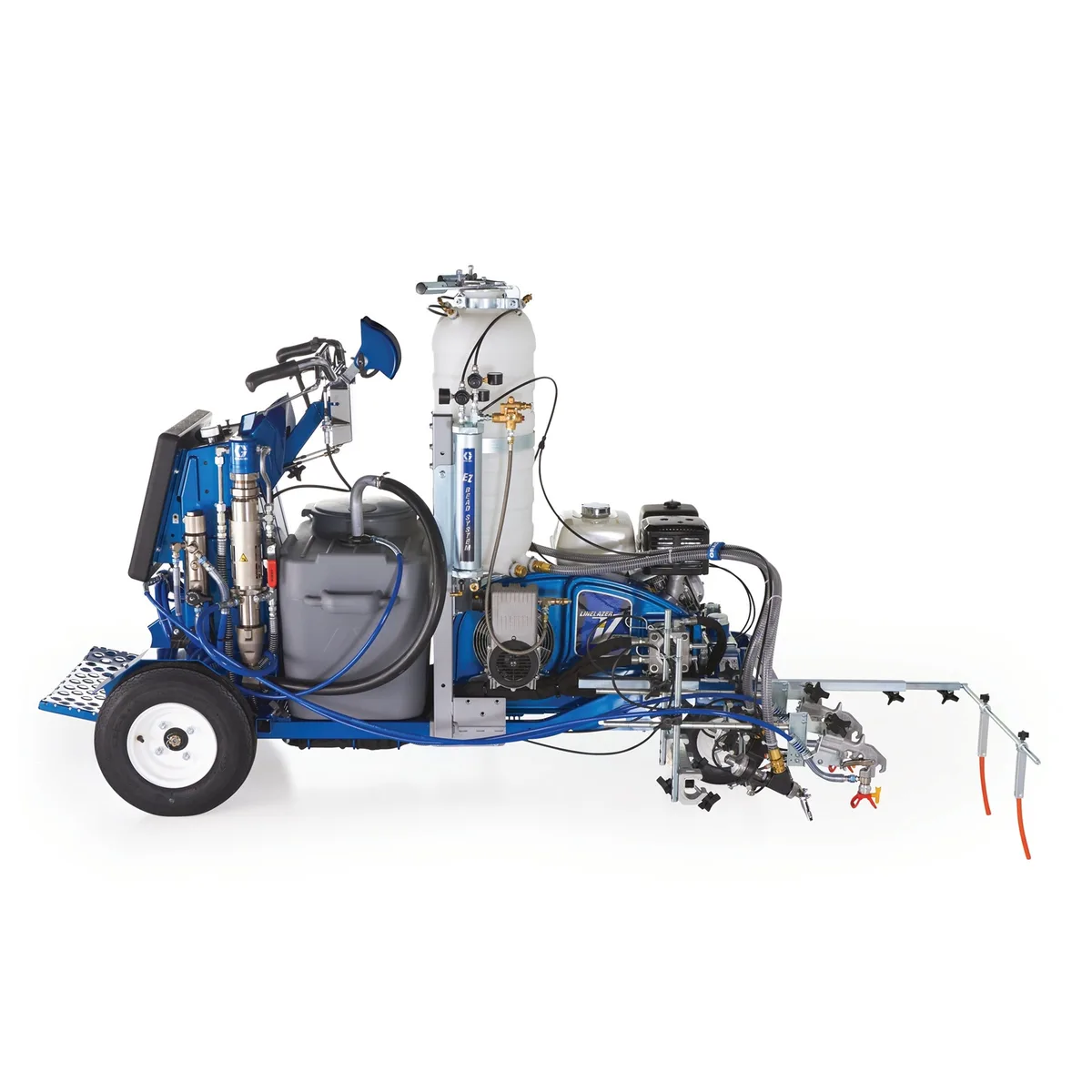 LineLazer V 250SPS HP Reflective Series Self-Propelled Gas Hydraulic Airless Line Striper, 2 Auto Guns, 2 Tanks - Graco 17H469
