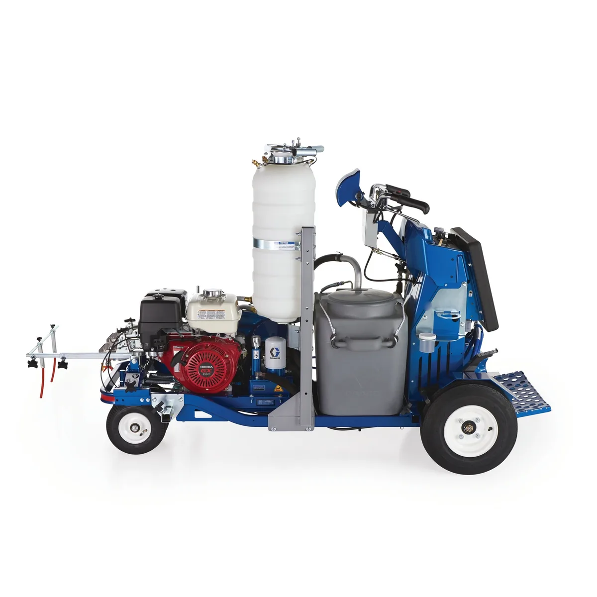 LineLazer V 250SPS HP Reflective Series Self-Propelled Gas Hydraulic Airless Line Striper, 2 Auto Guns, 2 Tanks - Graco 17H469