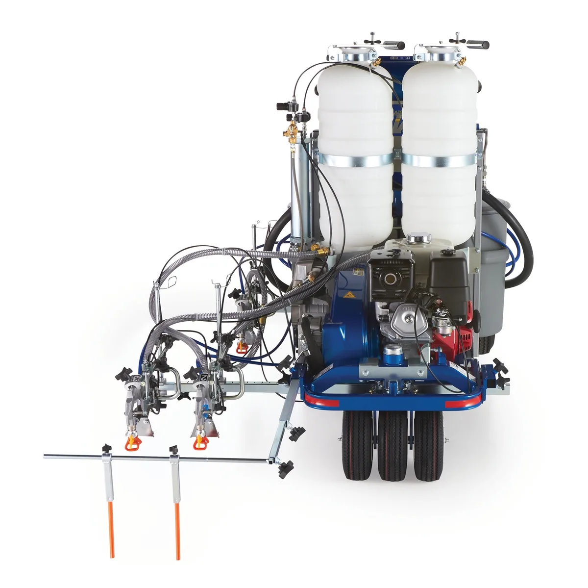 LineLazer V 250DC HP Reflective Series Self-Propelled Gas Hydraulic Airless Line Striper, 3 Auto Guns, 2 Tanks - Graco 17H474