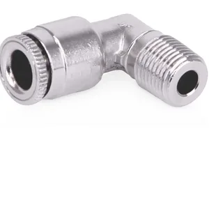 CSP Lubrication Point Fitting - Push-To-Connect Stud - 1/4 inch OD Tube x 1/8 inch NPT male 90°, 625 psi - Graco 17L652