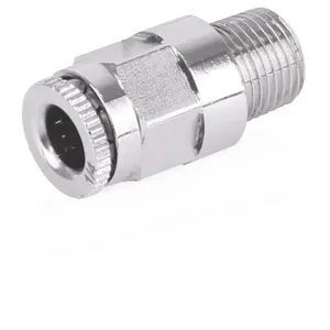 CSP Lubrication Point Fitting - Push-To-Connect Stud - 1/4 inch OD tube x 1/8 inch NPT male straight, 625 psi - Graco 17L653