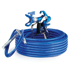 Contractor PC Airless Spray Gun, RAC X 517, BlueMax II Airless Hose 1/4 in x 50 ft, BlueMax II Airless Whip Hose 3/16 in x 4.5 ft - Graco 17Y046