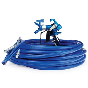 Contractor PC Airless Spray Gun, RAC X 517, BlueMax II Airless Hose 3/8 in x 50 ft, BlueMax II Airless Whip Hose 3/16 in x 4.5 ft - Graco 17Y048