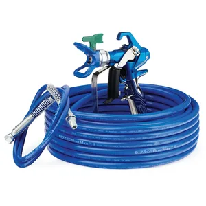 Contractor PC Airless Spray Gun, RAC X LP 517, BlueMax II Airless Hose 1/4 in x 50 ft, BlueMax II Airless Whip Hose 3/16 in x 4.5 ft - Graco 17Y051