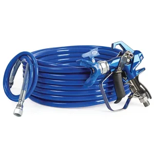 Contractor PC Compact Gun, 1/4 in x 50 ft BlueMax II Airless Hose, 1/8 in x 4.5 ft Whip Hose, RAC X LTX 517 SwitchTip - Graco 19Y475