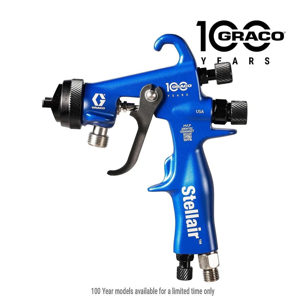 Stellair Air Spray Gun, HVLP, 0.042 in (1.1 mm), General Industry, PEEK Tip - Graco 2004151