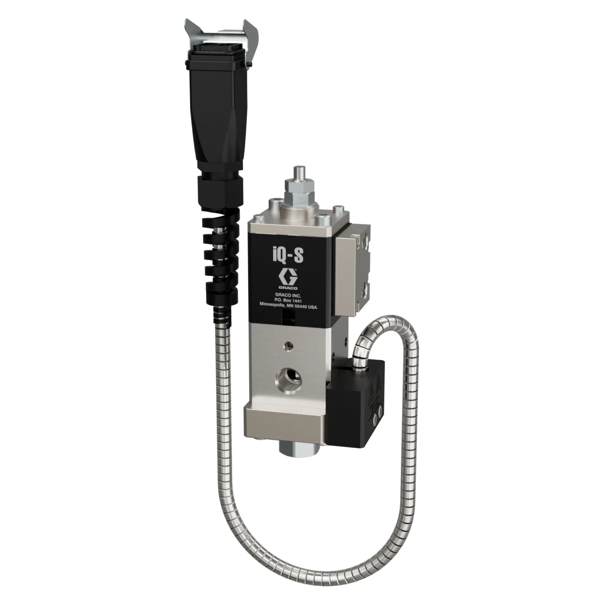 iQ Dispense Valve, Snuff Back, Heated, NPT Tip , 0in (000mm) Nozzle, Remote Mount Solenoid - Graco 2011301