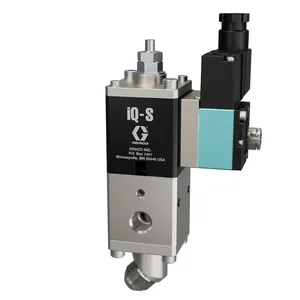 iQ Dispense Valve, Snuff Back, Ambient, NPT Tip, 45° Outlet, 0in (000mm) Nozzle, Direct Mount Solenoid - Graco 2011320