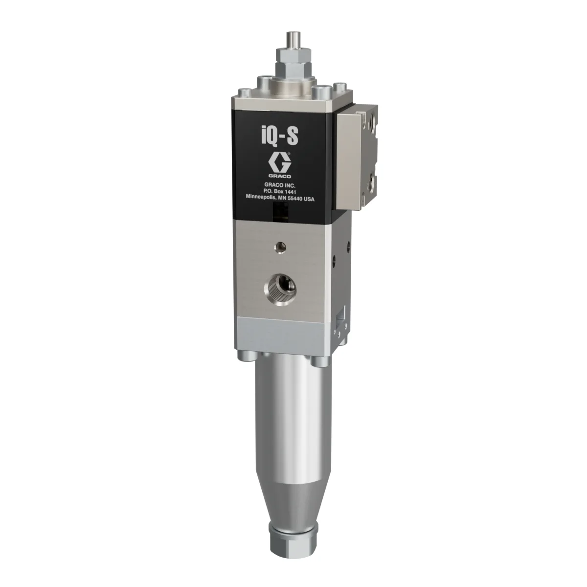 iQ Dispense Valve, Snuff Back, Ambient, NPT Tip, 2.36in (60mm) Nozzle, Remote Mount Solenoid - Graco 2012484