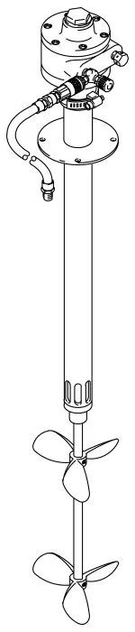 Carbon Steel Agitator for 30-Gallon Mix tanks and 55-Gallon Drums, Air-Driven, 1/2 HP, 31.25 inches (79.3 cm) long, CS - Graco 206758