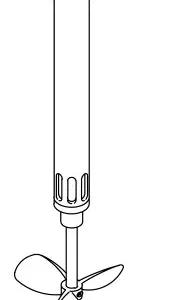 Carbon Steel Agitator for 60-Gallon Mix tanks, Air-Driven, 1-1/2 HP, 33.25 inches (84.4 cm) long, CS/Aluminum - Graco 206760