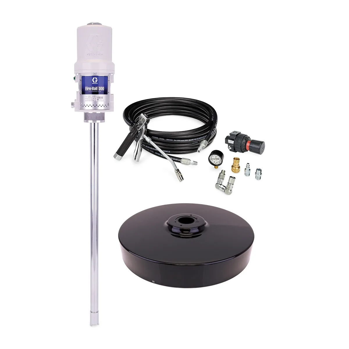 Fire-Ball® 300 Series 15:1 400 lb. (181 kg) Grease Pump - Stationary Pail Dispenser Package - Graco 220171