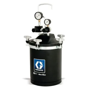 2.5 Gallon Pressure Pot. Aluminum construction, up to 50 psi, with dual regulators for fluid and air control. - Graco 223833