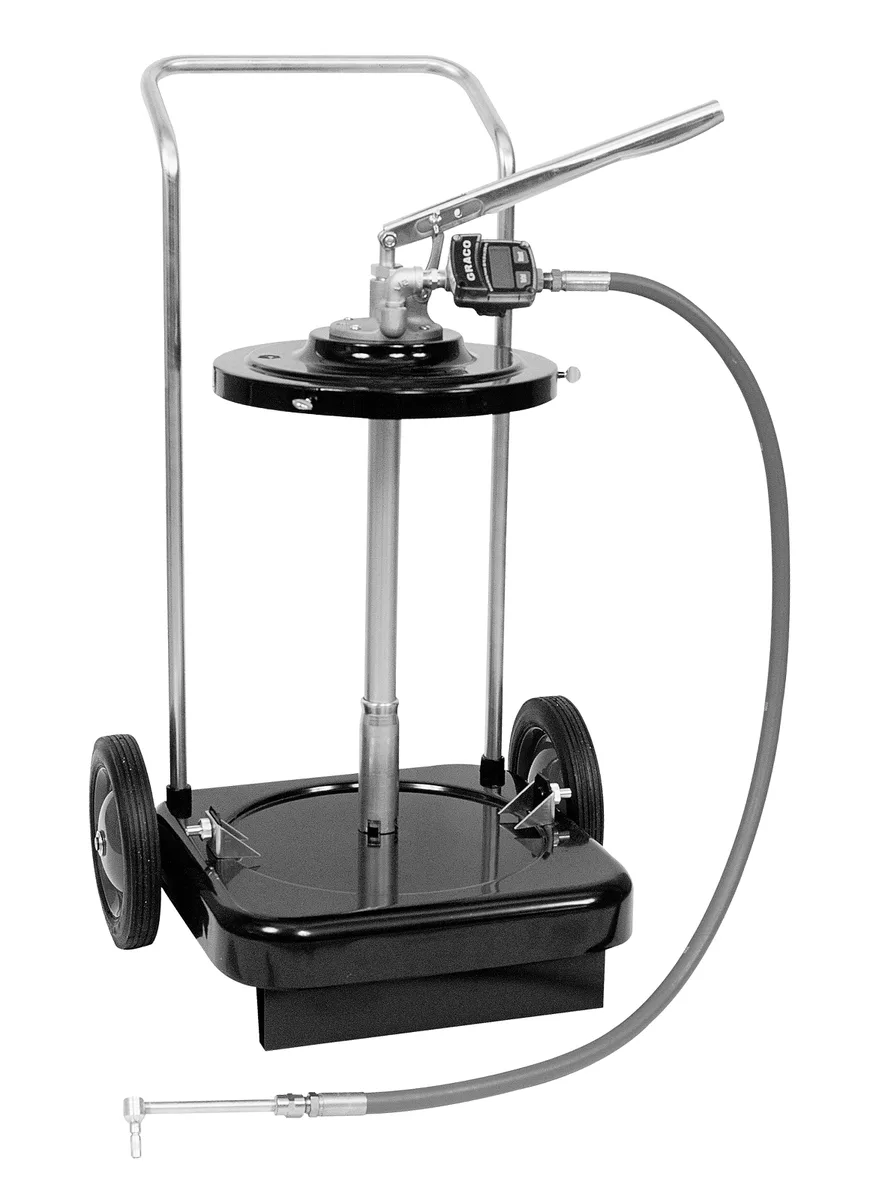 Manually-Operated 16 Gallon (60 Liter) Gear Lube Metered Dispensing Pump - Portable Package - Graco 225384