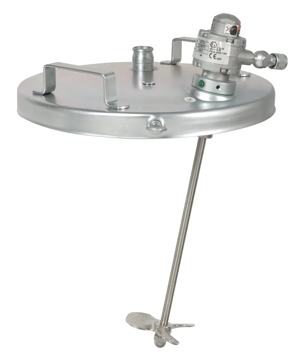 Pail Cover Agitator for 5 gallon (18 L) pails, air driven, 1/4 HP, 13.25 inches (33.6 cm), carbon steel material - Graco 226086