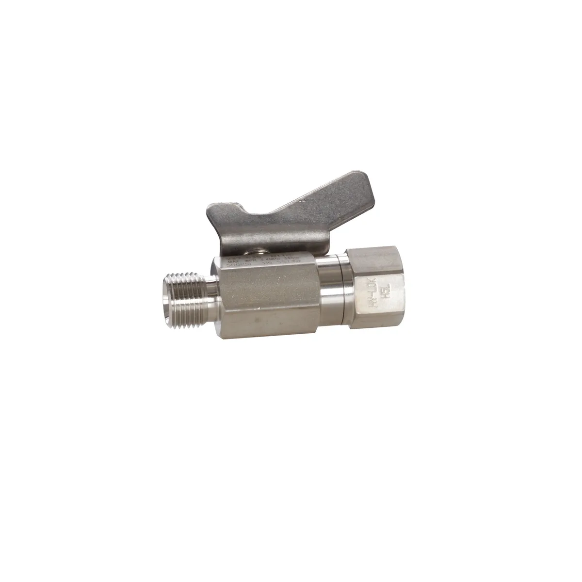 Low Pressure Ball Valve compatible with stainless steel, catalyst and waterborne materials, 3/8 in. npt(f) x 3/8 in. npsm(m) - Graco 237535