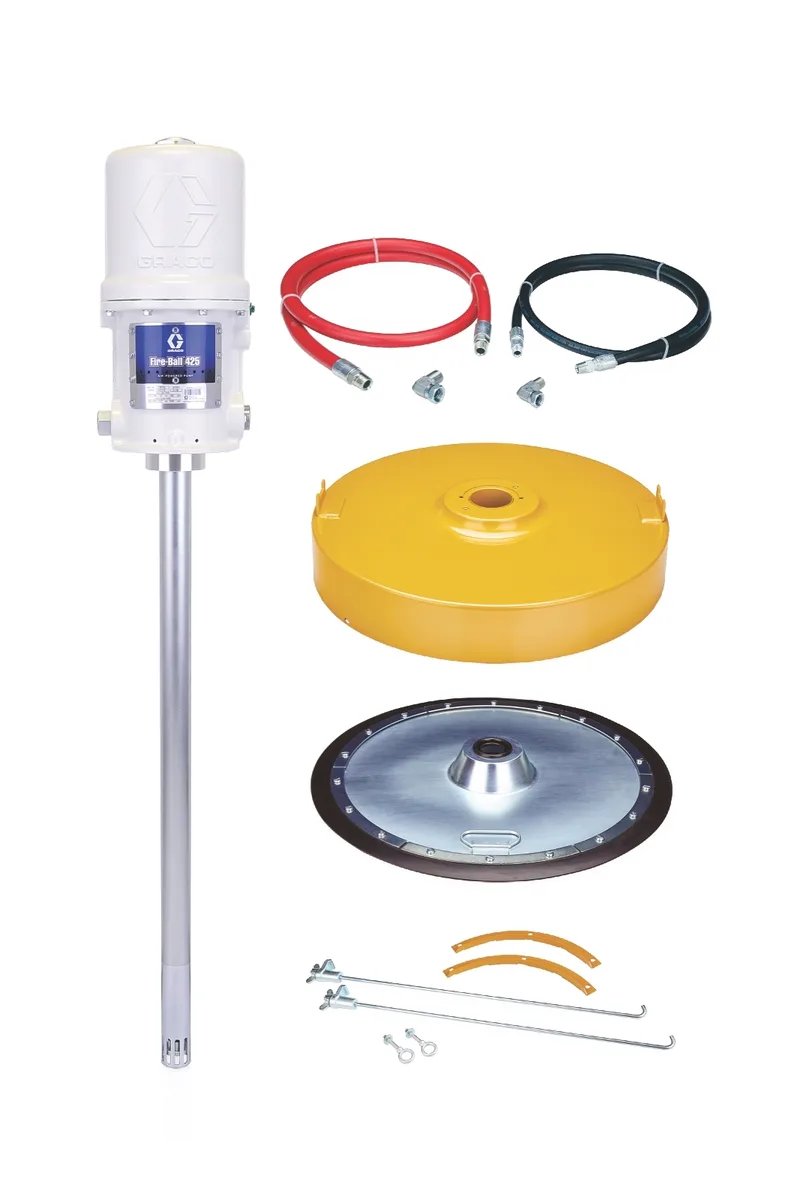 Fire-Ball® 425 Series 75:1 400 lb. (181 kg) Open-Head Cover-Mounted Package - Graco 243818