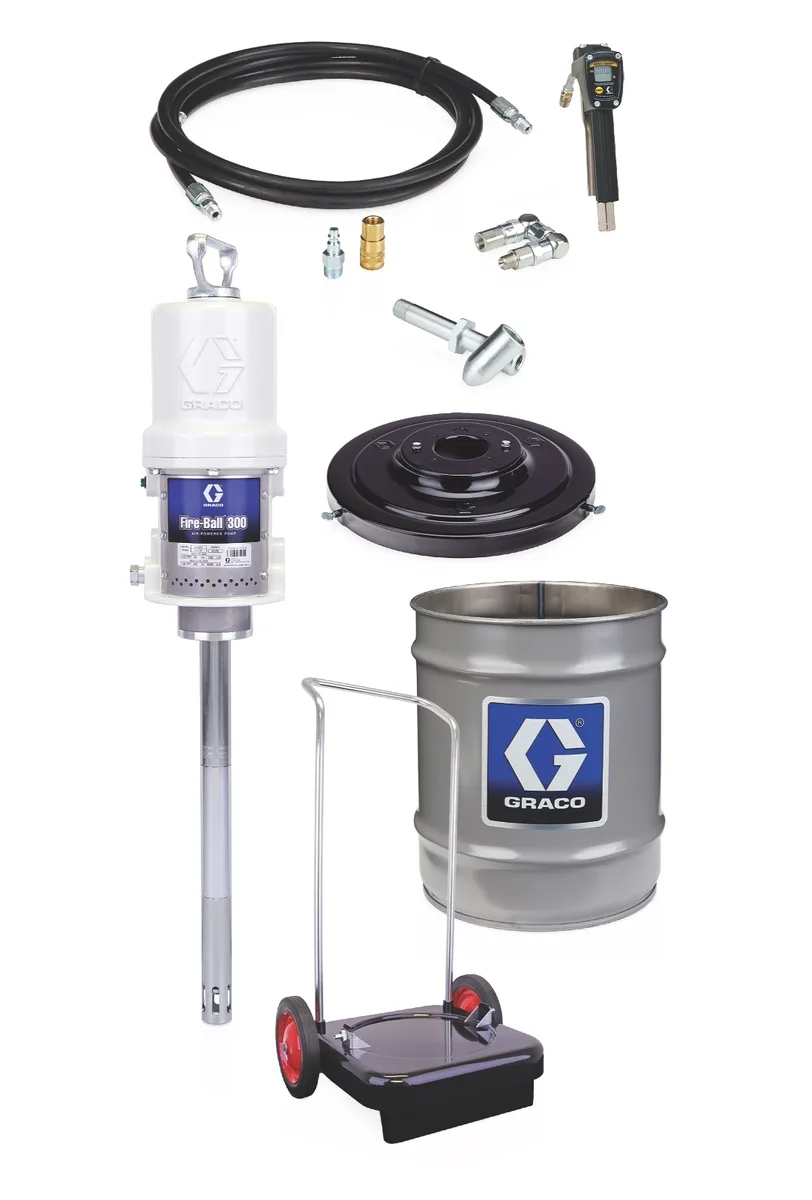 Fire-Ball® 300 Series 50:1 35 to 50 lb. (16 to 23 kg) Grease Pump - Portable Pail Dispenser Package - Graco 245695