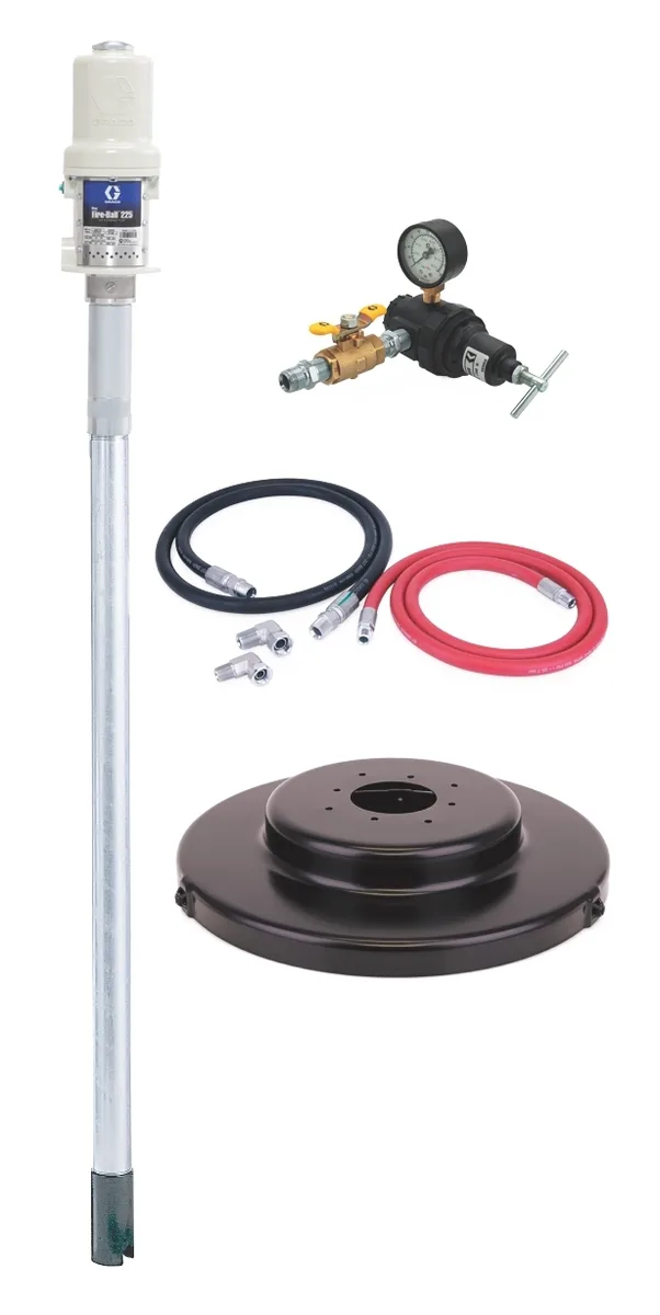 Mini Fire-Ball® 225 3:1 16 Gallon (60 Liter) Cover Mounted Oil Pump Package - Graco 246904