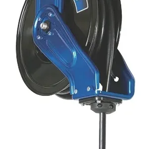 XD20 Specialty Package, Grease, 3/8 in. (10 mm) Inlet, 3/8 in. X 50 ft. (10 mm X 15 m) Hose, NPT, Armless Reel with Hose Guide Kit, Metallic Blue - Graco 24C255