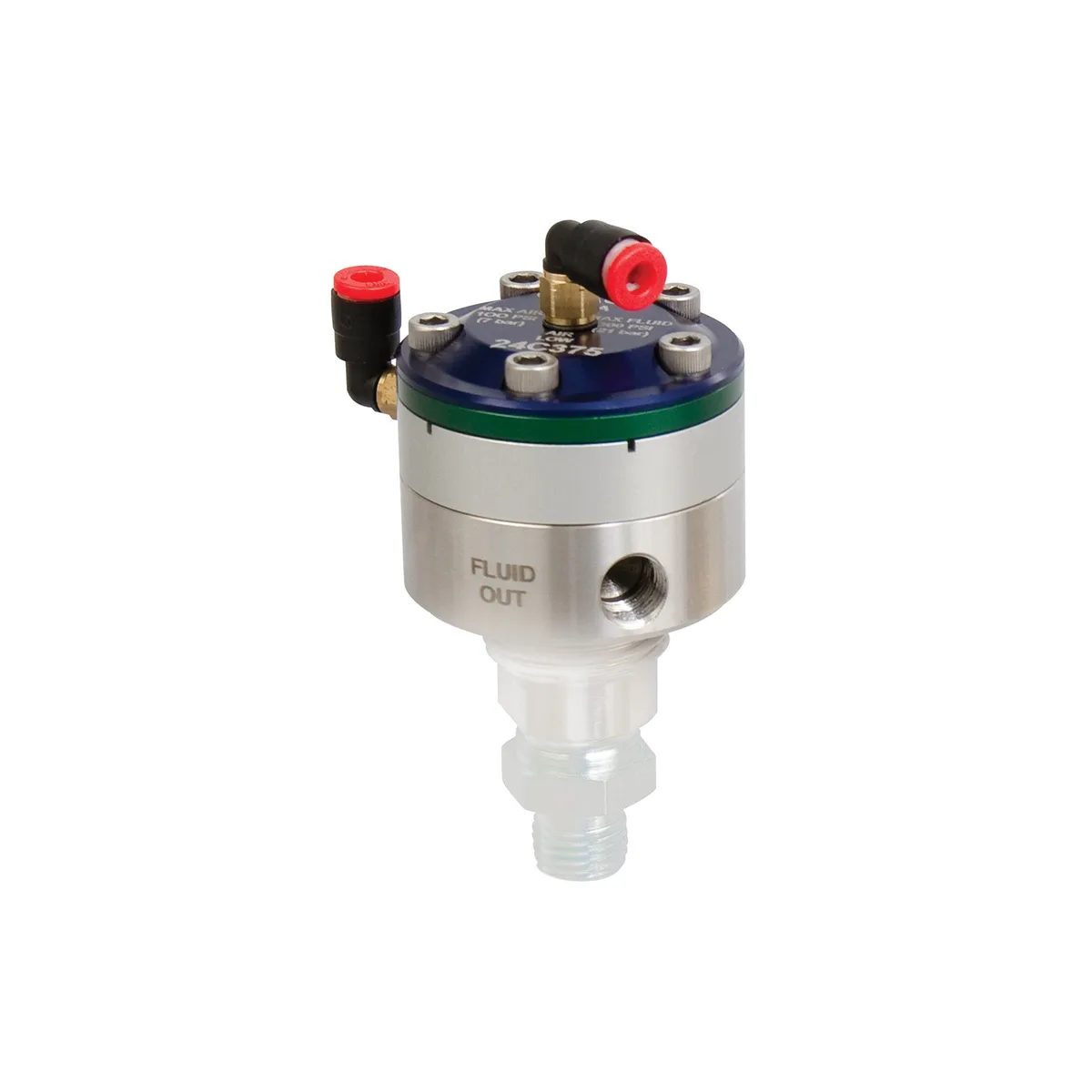 2:1 Precision Flow Fluid Pressure Regulator, 50 psi (3.4 bar) max pressure, green ratio spacer - Graco 24E471