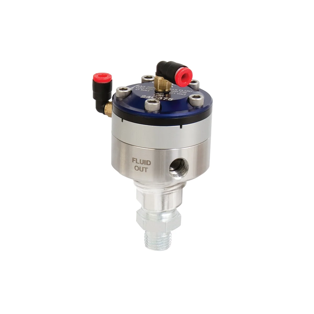 3:1 Precision Flow Fluid Pressure Regulator, 30 psi (2.0 bar) max pressure, black ratio spacer - Graco 24E472