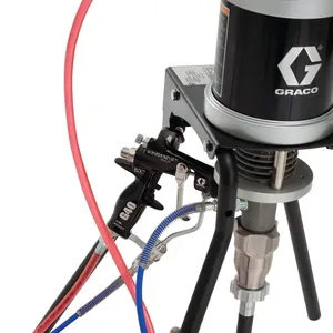15:1 Merkur ES Air Assisted Package, 0.4 gpm (1.5 lpm) fluid flow, standard mount, with PerformAA 15 gun, suction hose, and plated steel - Graco 24F151