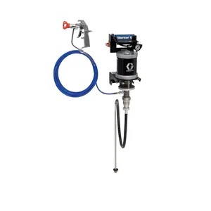 30:1 Merkur ES Airless Package, 0.4 gpm (1.5 lpm) fluid flow, wall mount, with PerformAA 50 Airless gun, suction hose, and plated steel - Graco 24F154