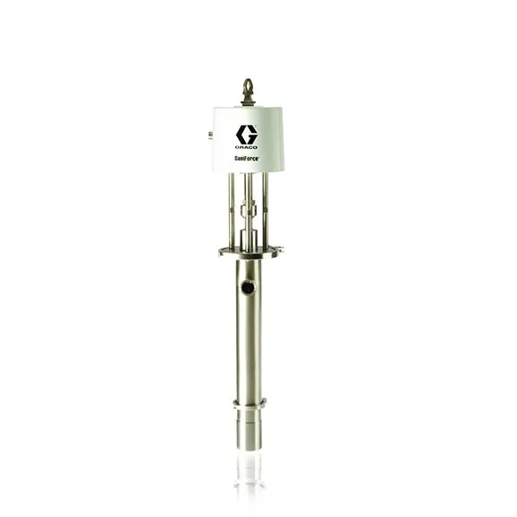 5:1 Ratio Drum Length Double Ball Sanitary Lower with Buna, FKM, PTFE, and UHMWPE - Graco 24G756