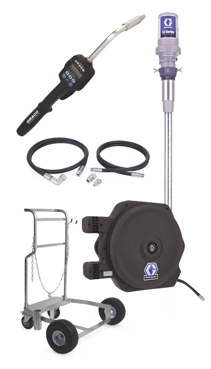 LD Series 3:1 Mobile Oil Pump Package - Preset Meter Type - Graco 24H753