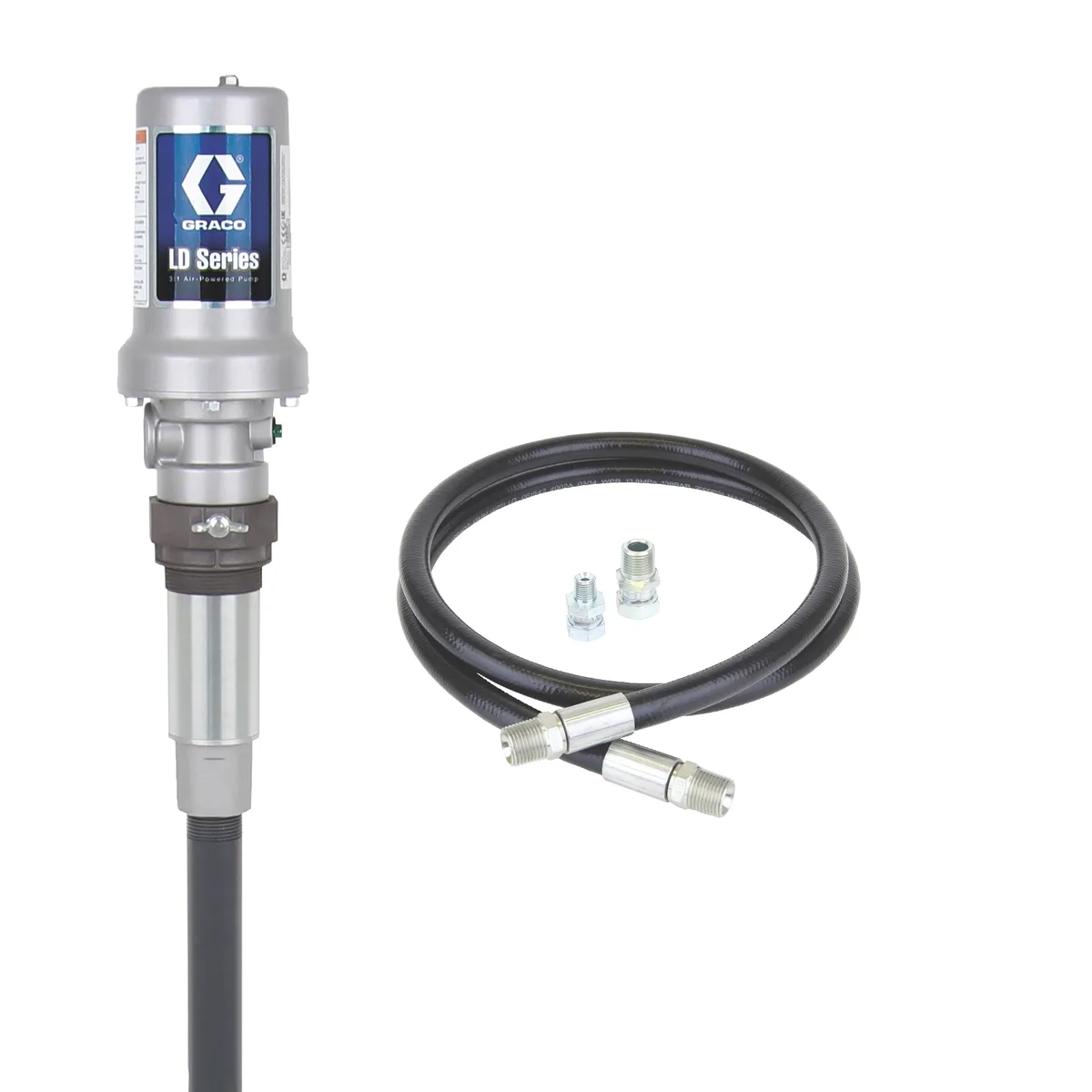 LD Series 3:1 Stationary Oil Pump Package - Manual Meter Type - Rigid Extension - Graco 24H800