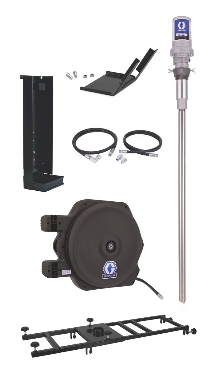 LD Series 5:1 Stationary 275 Gallon (1040 Liter) Oil Pump Package - NPT - Graco 24H868