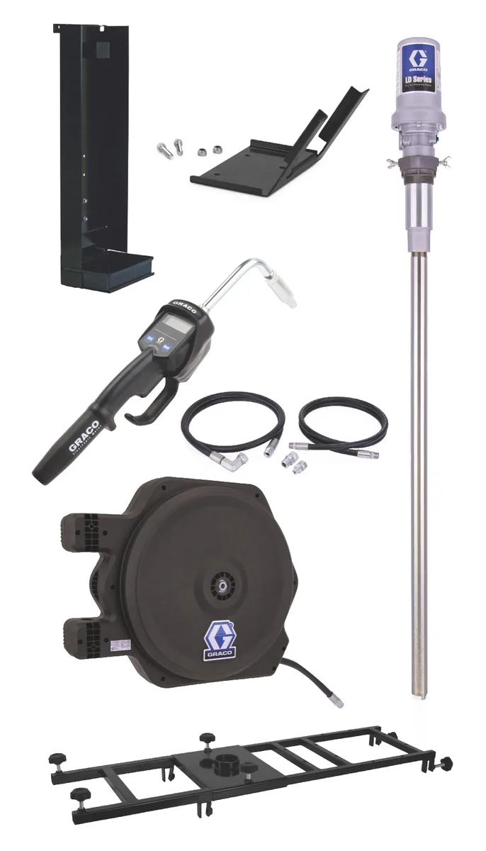 LD Series 5:1 Stationary 275 Gallon (1040 Liter) Oil Pump Package - NPT - Graco 24H868