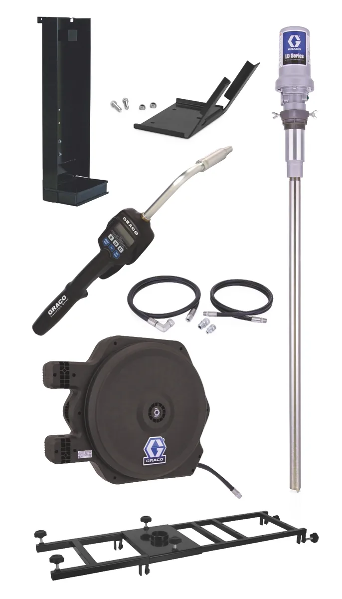 LD Series 5:1 Stationary 275 Gallon (1040 Liter) Oil Pump Package - NPT - Graco 24H870