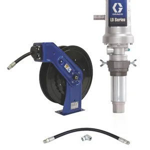 LD Series 5:1 Tank Mount Oil Pump with SD Series Hose Reel Packages - Manual Meter Type - Graco 24J735