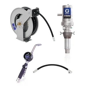 LD Series 5:1 Tank Mount Oil Pump with SD Series Hose Reel Package - Manual Meter Type - Graco 24J777