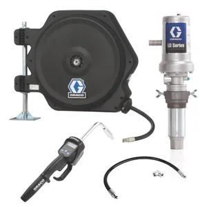 LD Series 5:1 Tank Mount Oil Pump with SD Series Hose Reel Package - Manual Meter Type - Graco 24J777