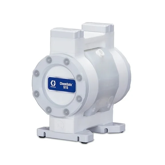 ChemSafe 515 Air Operated Double Diaphragm Plastic Pump with PTFE Seat, PTFE Ball, Overmolded PTFE Diaphragm, PTFE Fluid Path & NPT Port - Graco 24X425