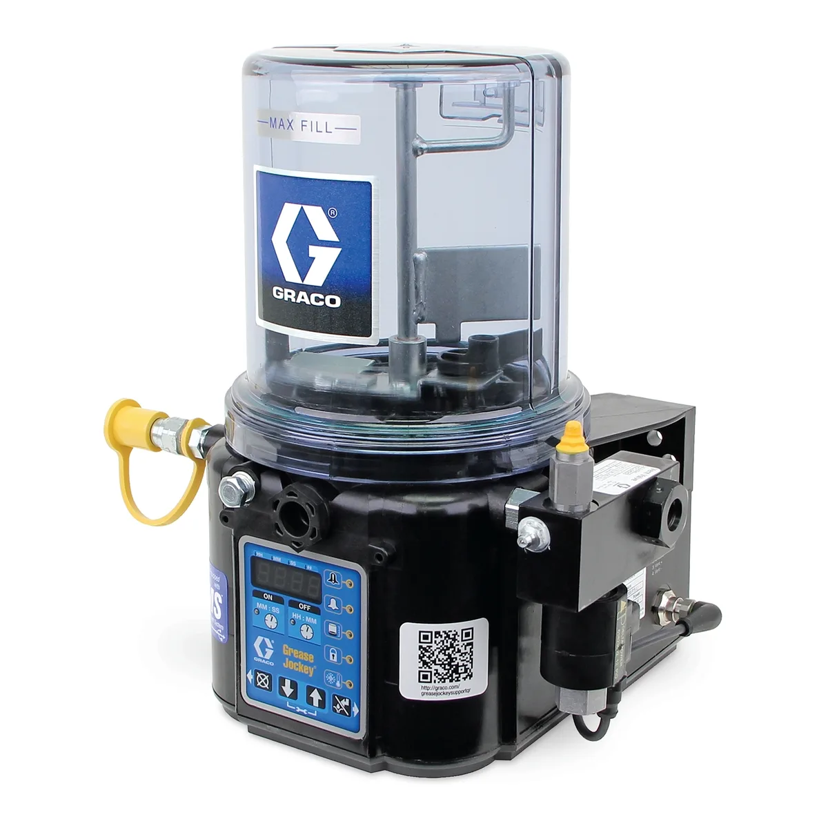 Electric Grease Jockey® Pump, 2L Reservoir, 12 VDC, Data Management System, In-Cab Feedback - Graco 24Z660
