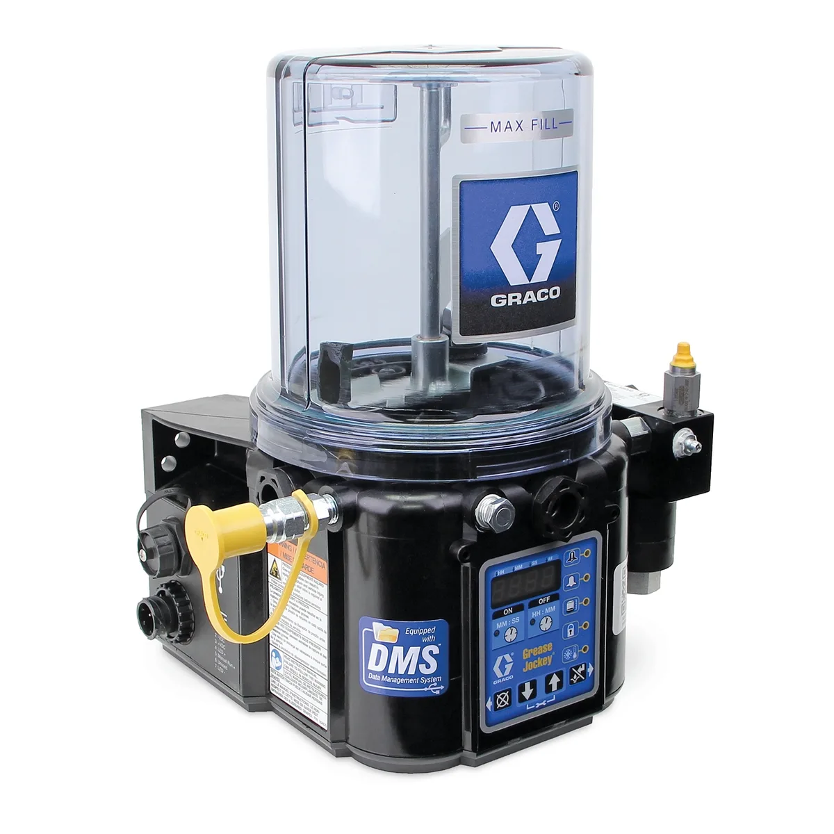 Electric Grease Jockey® Pump, 2L Reservoir, 12 VDC, Data Management System, In-Cab Feedback - Graco 24Z660