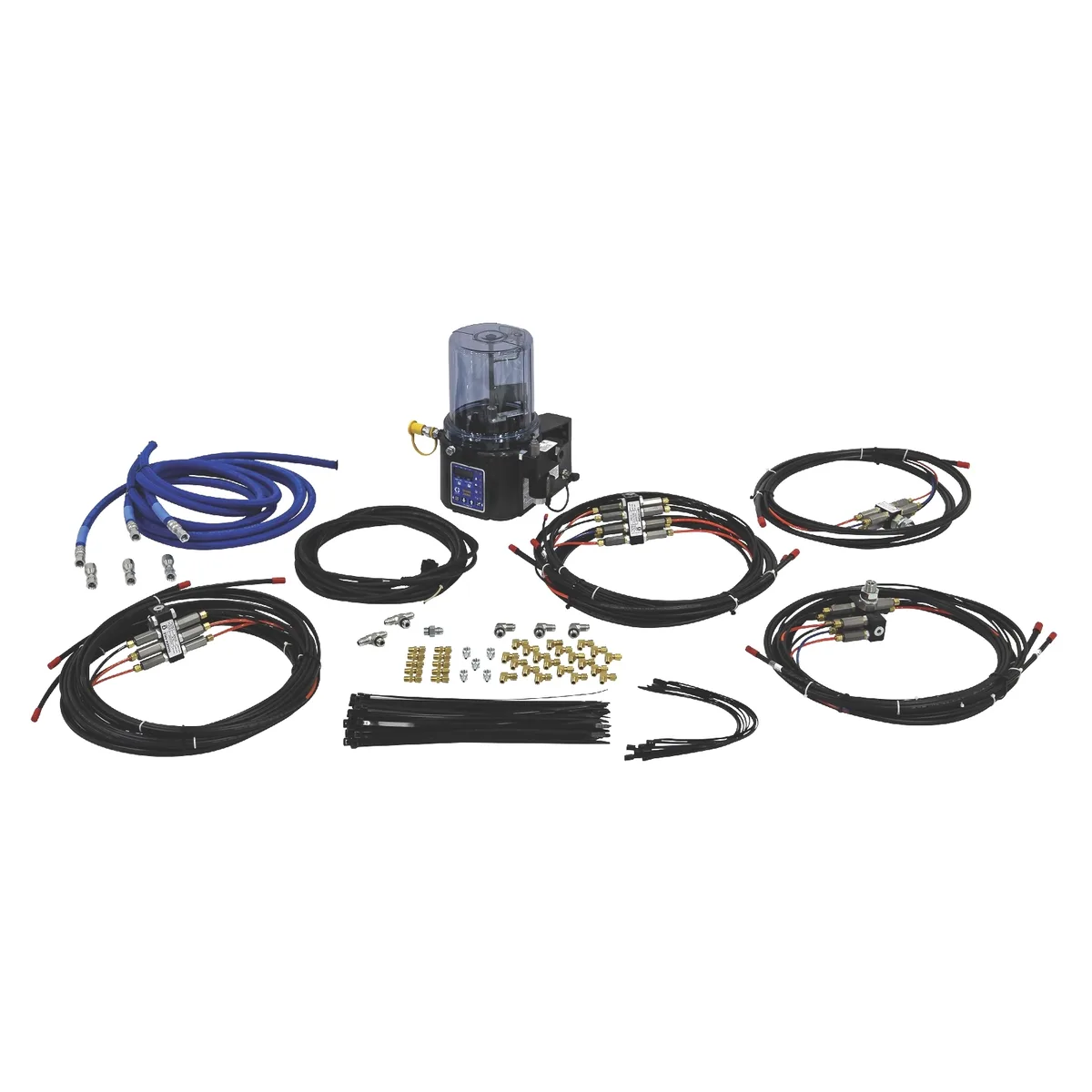 Electric Grease Jockey System Install Kits - Greaseable Spring Pins, Drum Brakes, 6x4 Tandem Axle, 4 Modules, 32 points - Graco 25C971